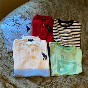 6 POLO shirts - boy’s Large (14-16)!